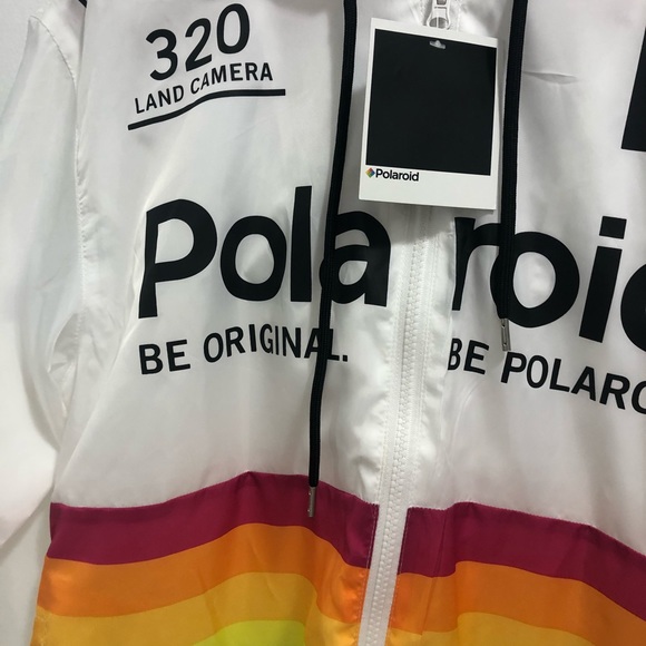 Polaroid Woman's Hooded Windbreaker Jacket Rainbow - Picture 3 of 12